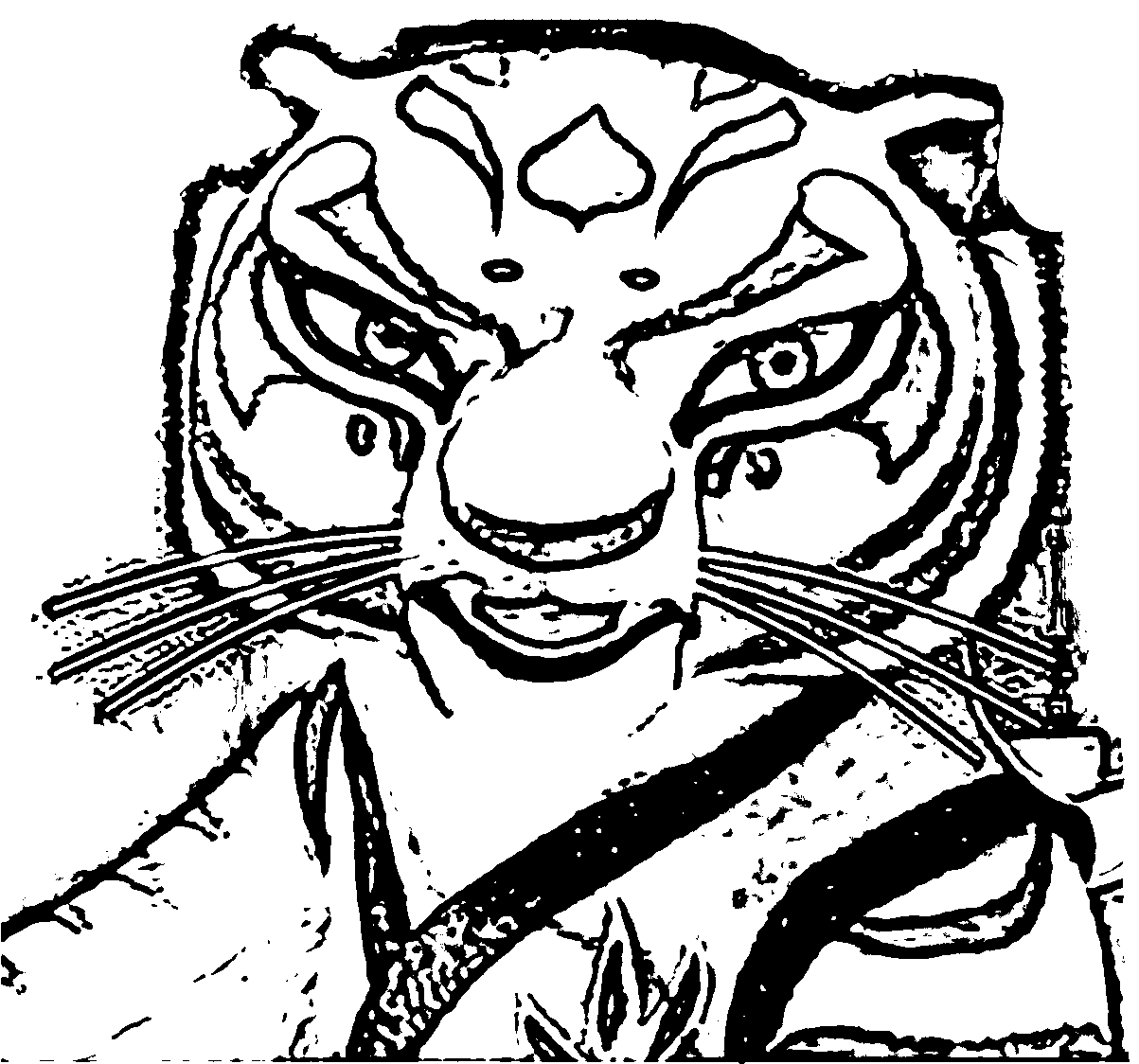 Тигрица из кунг фу Панда раскраска