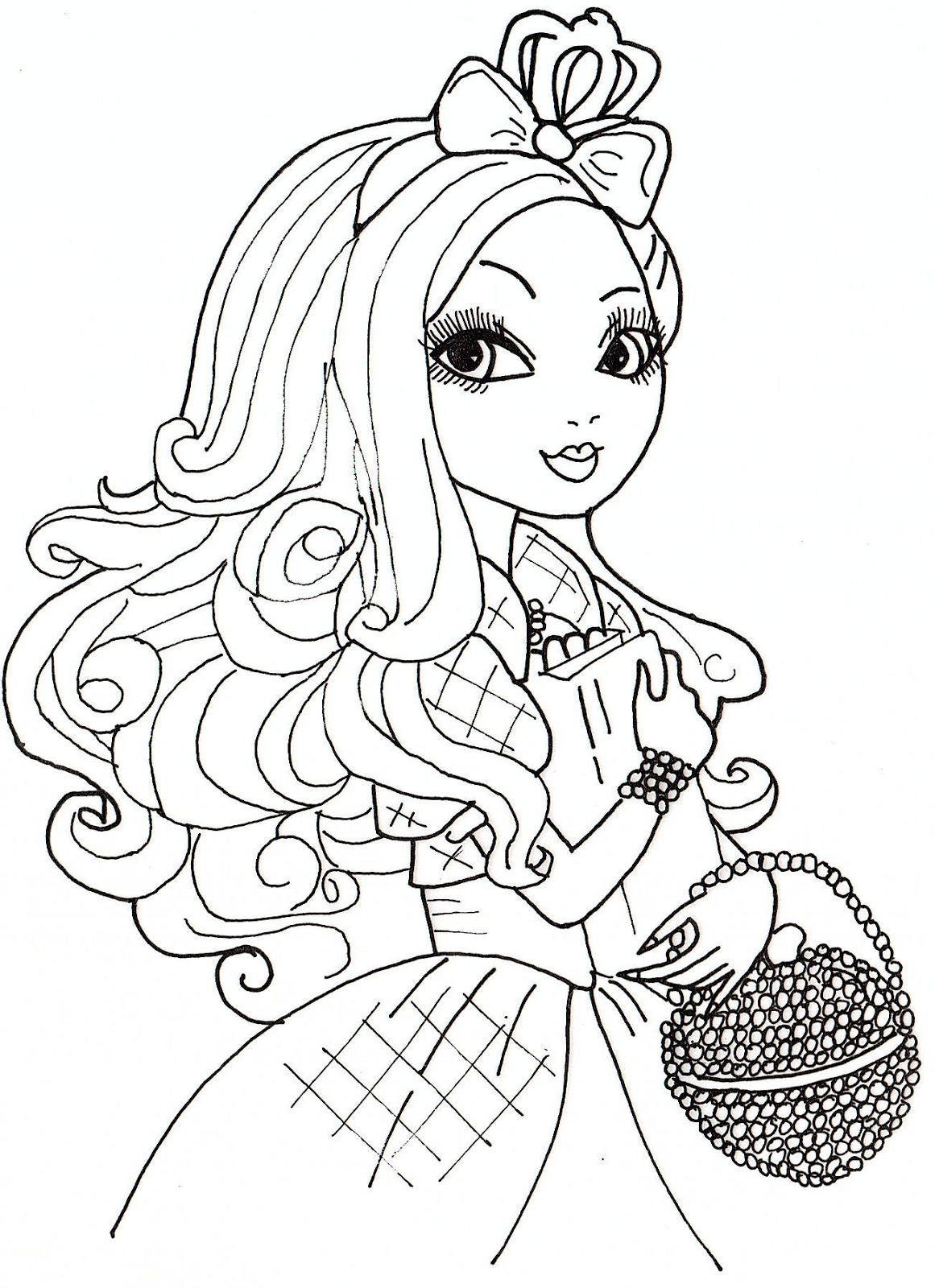Free Printable Ever After High Coloring Pages: Apple White