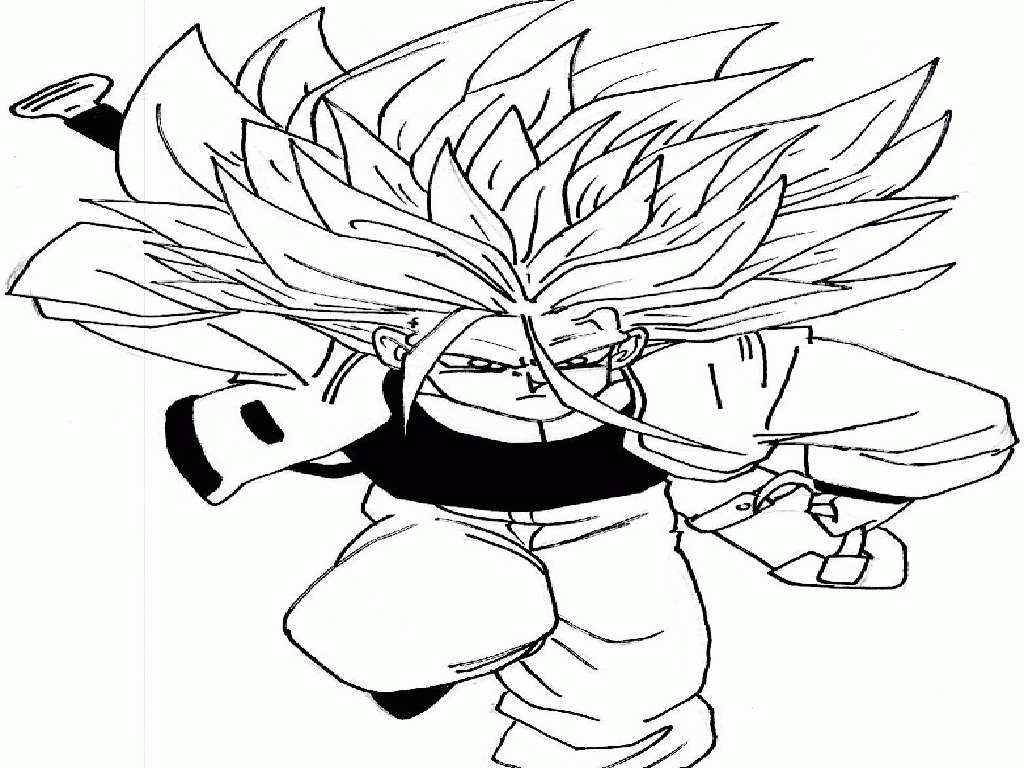 dragon ball z coloring pages trunks super saiyan | Best Coloring