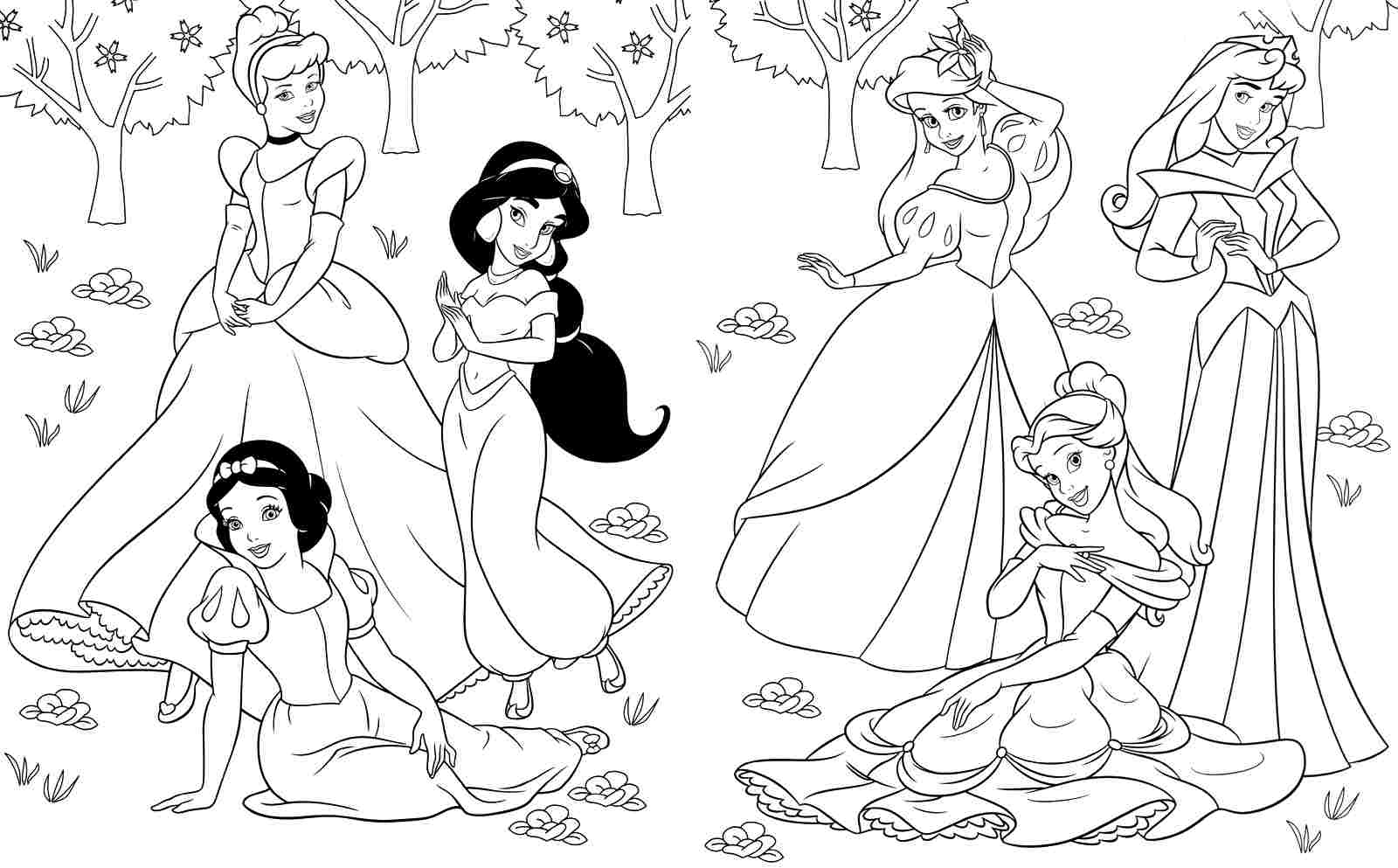 coloring pages disney princesses 