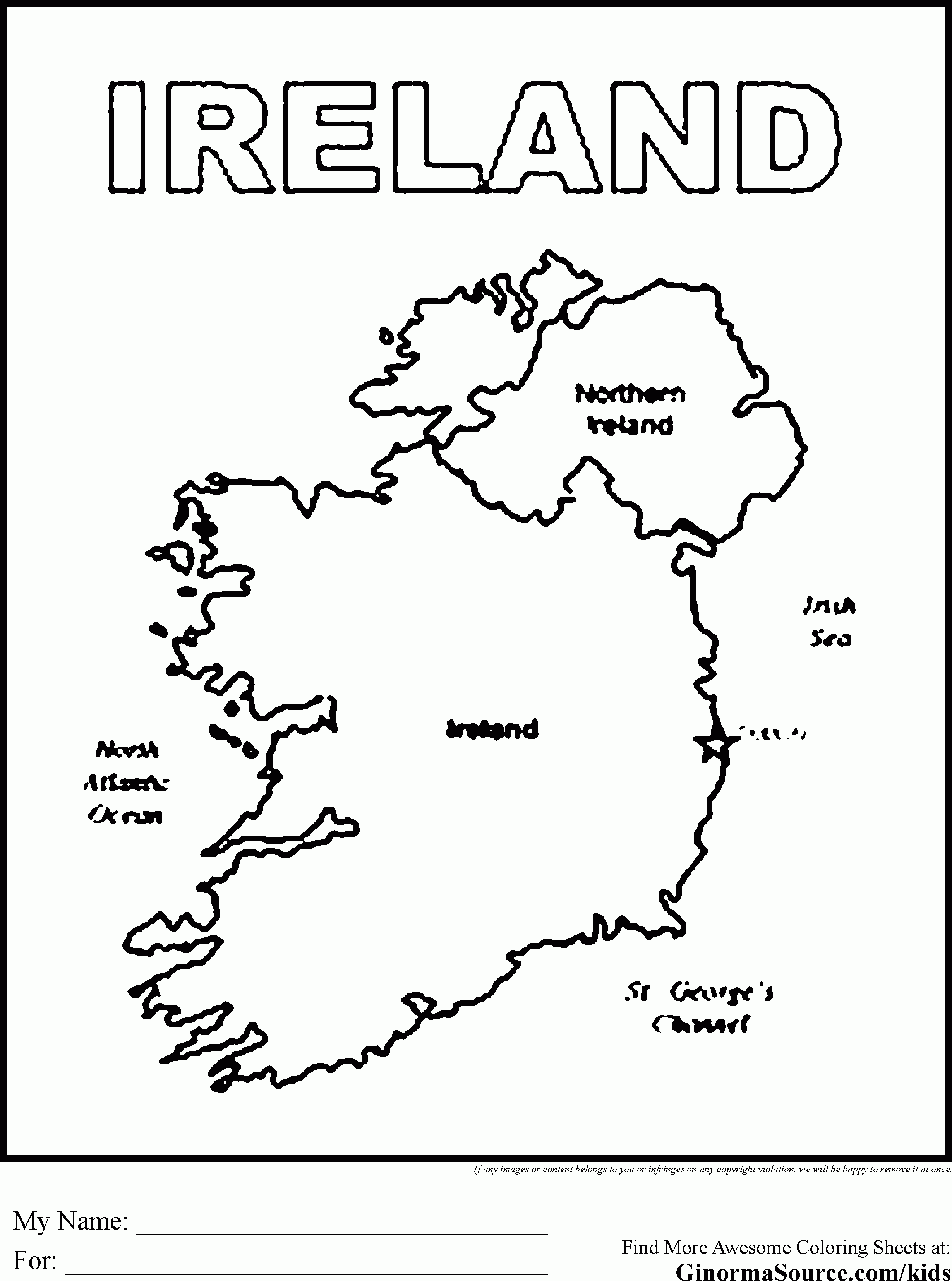 Map Of Ireland Coloring Page| Coloring Pages for Kids 