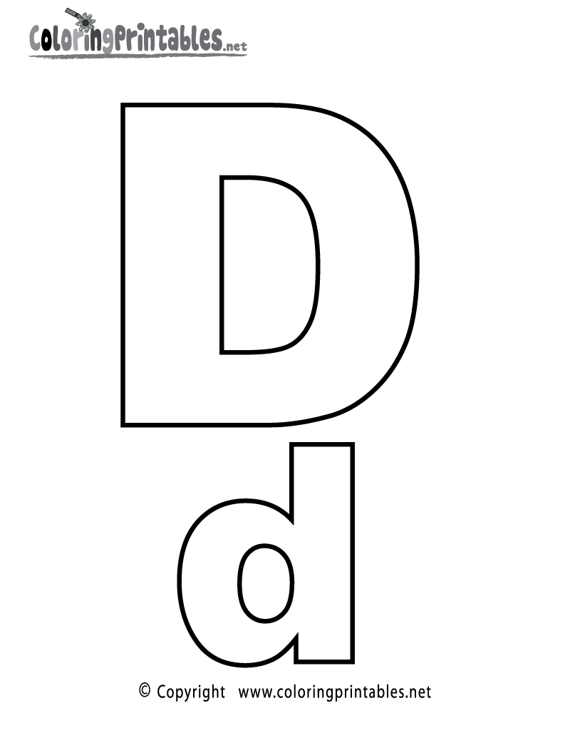 Alphabet Letter D Coloring Page - A Free English Coloring Printable