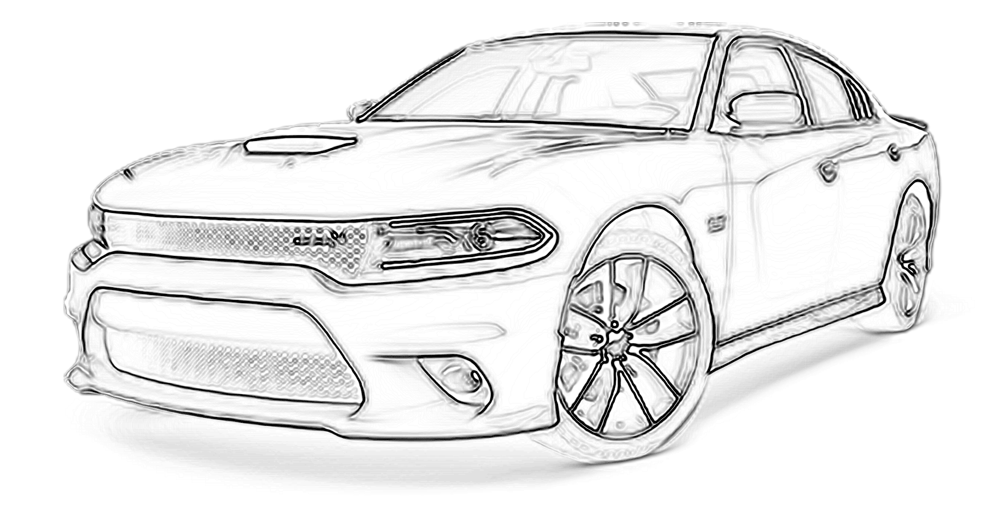 Printable Coloring Pages Of A Dodge Hellcat Challenger