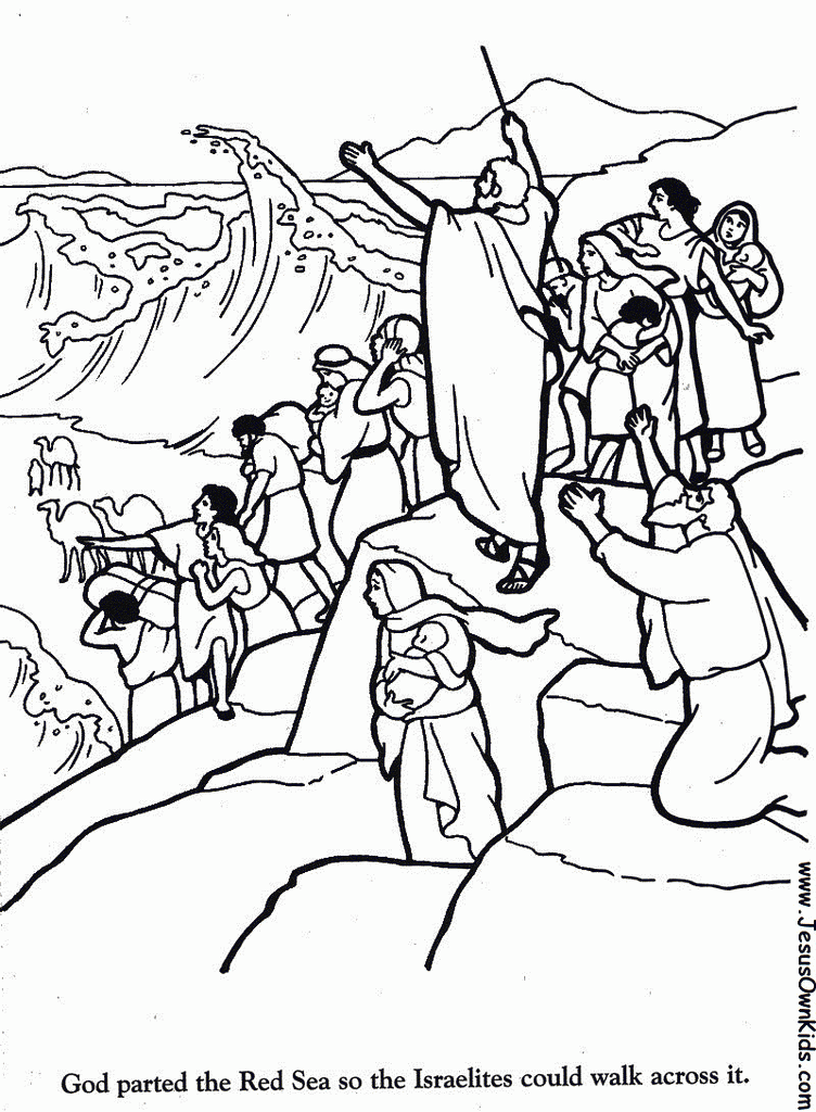 God parted the Red Sea Coloring Page