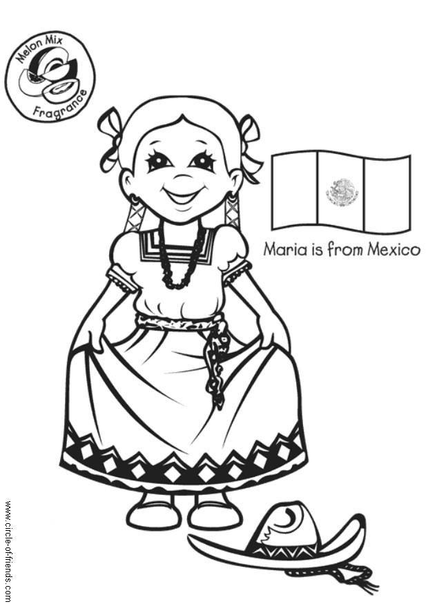 COLORING SHEETS ON MEXICO  ONLINE COLORING
