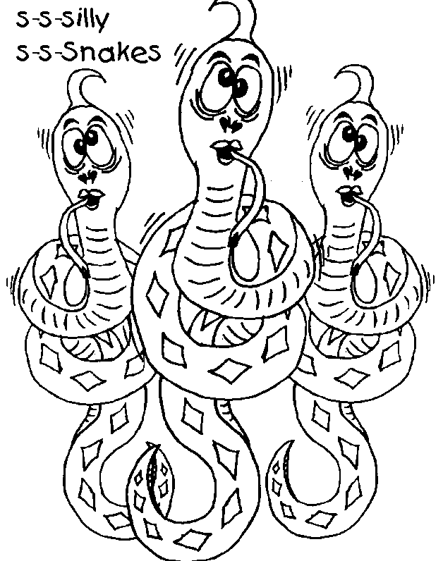 Silly Snakes Free| Coloring Pages for Kids - Printable Colouring Sheets