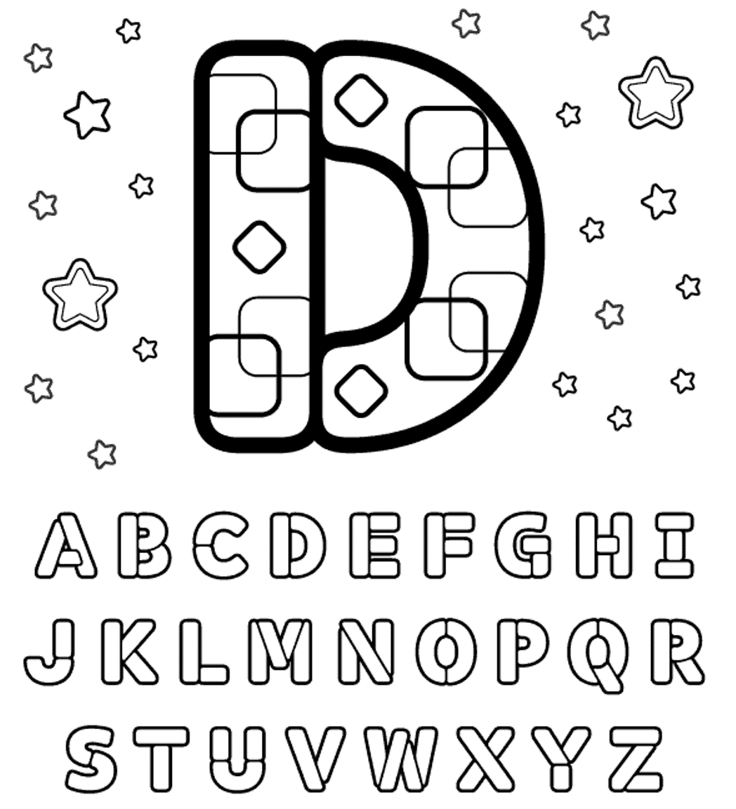 Letter D Printable Alphabet Coloring Pages | Alphabet Coloring