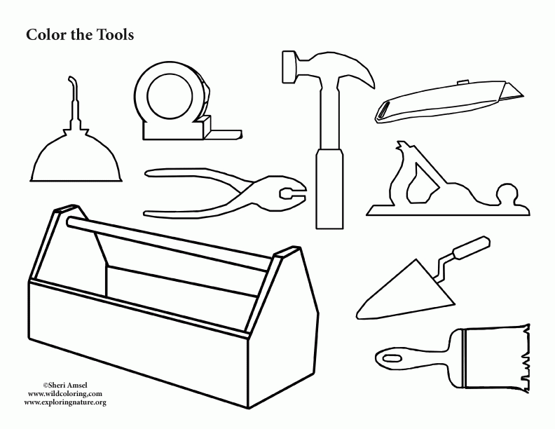 Free Tool Box Coloring Page, Download Free Tool Box Coloring Page png