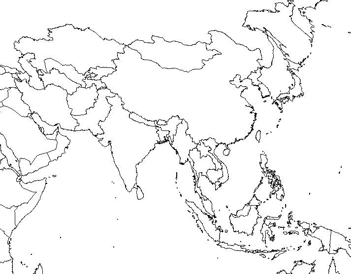 Unmarked Map Of Asia Clip Art Library