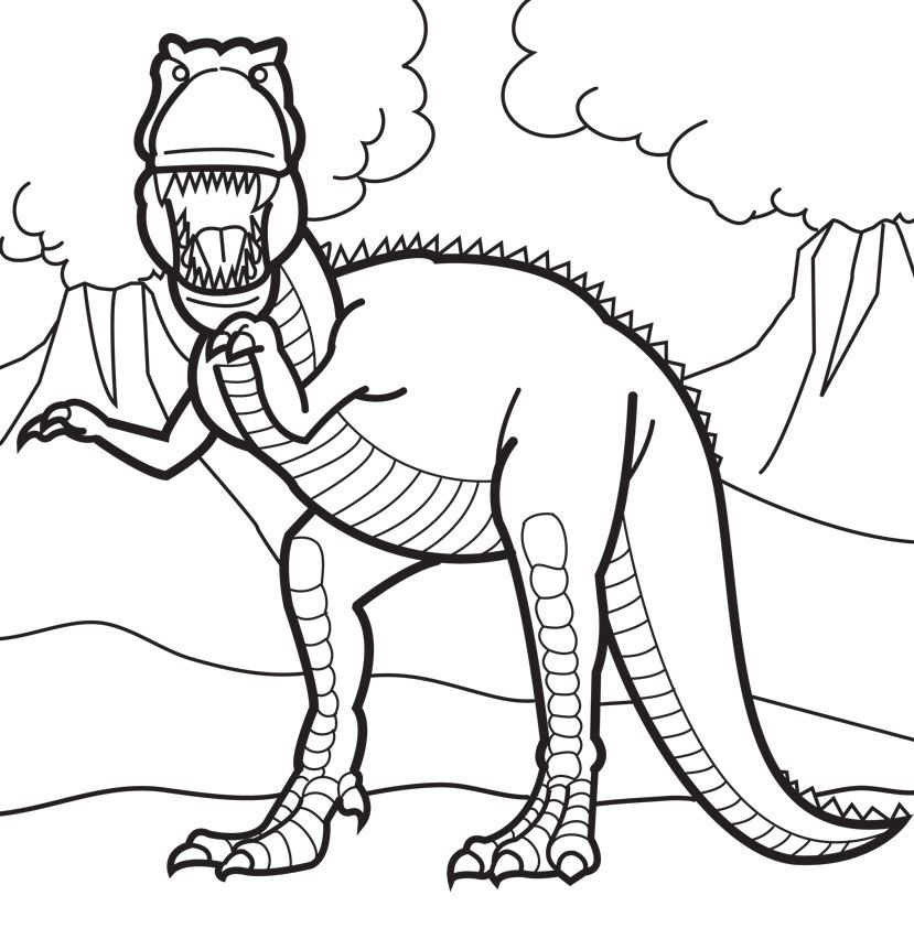 T Rex Dinosaur | Coloring Pages for Kids and for Adults