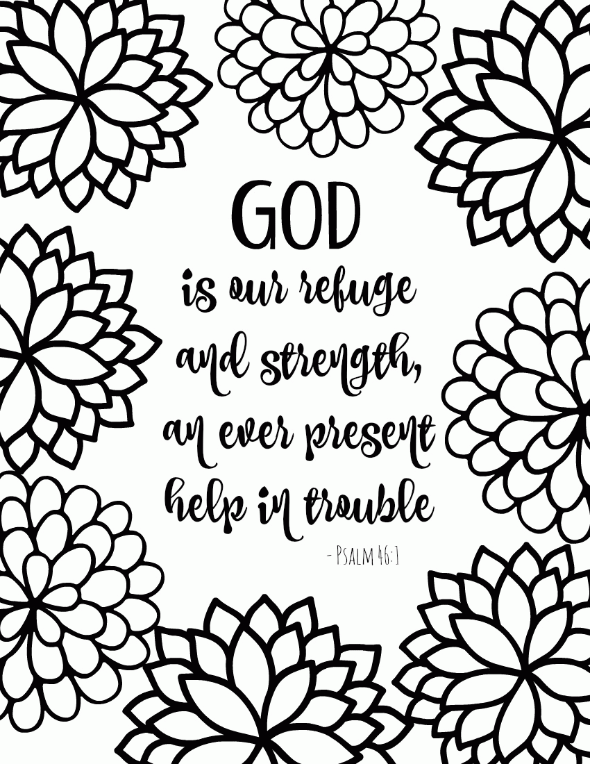god is our refuge. love bible verse coloring 4. free printable
