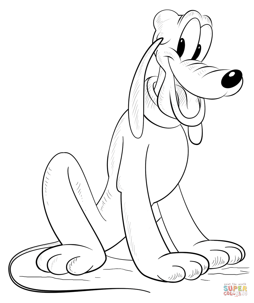 Pluto the Dog coloring page | Free Printable Coloring Pages