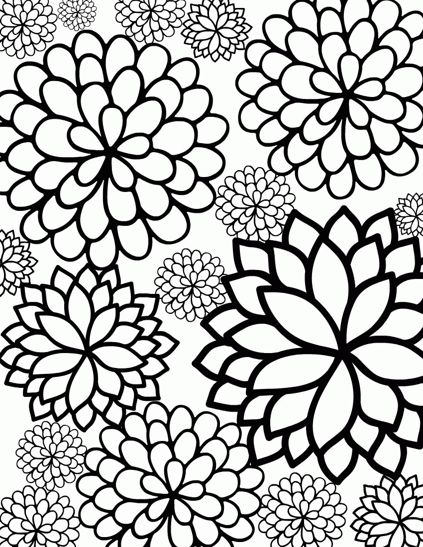 For Adults Flowers | Coloring Pages for Kids and for Adults
