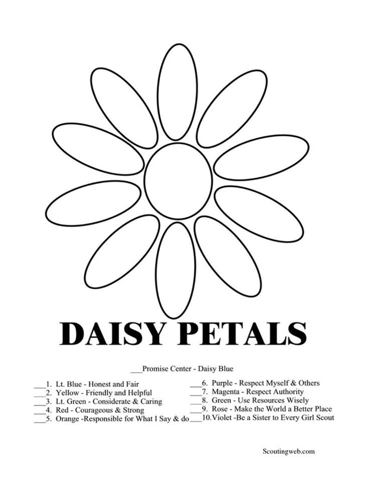 Daisy Girl Scout Coloring Pages Free | Free Printable Coloring