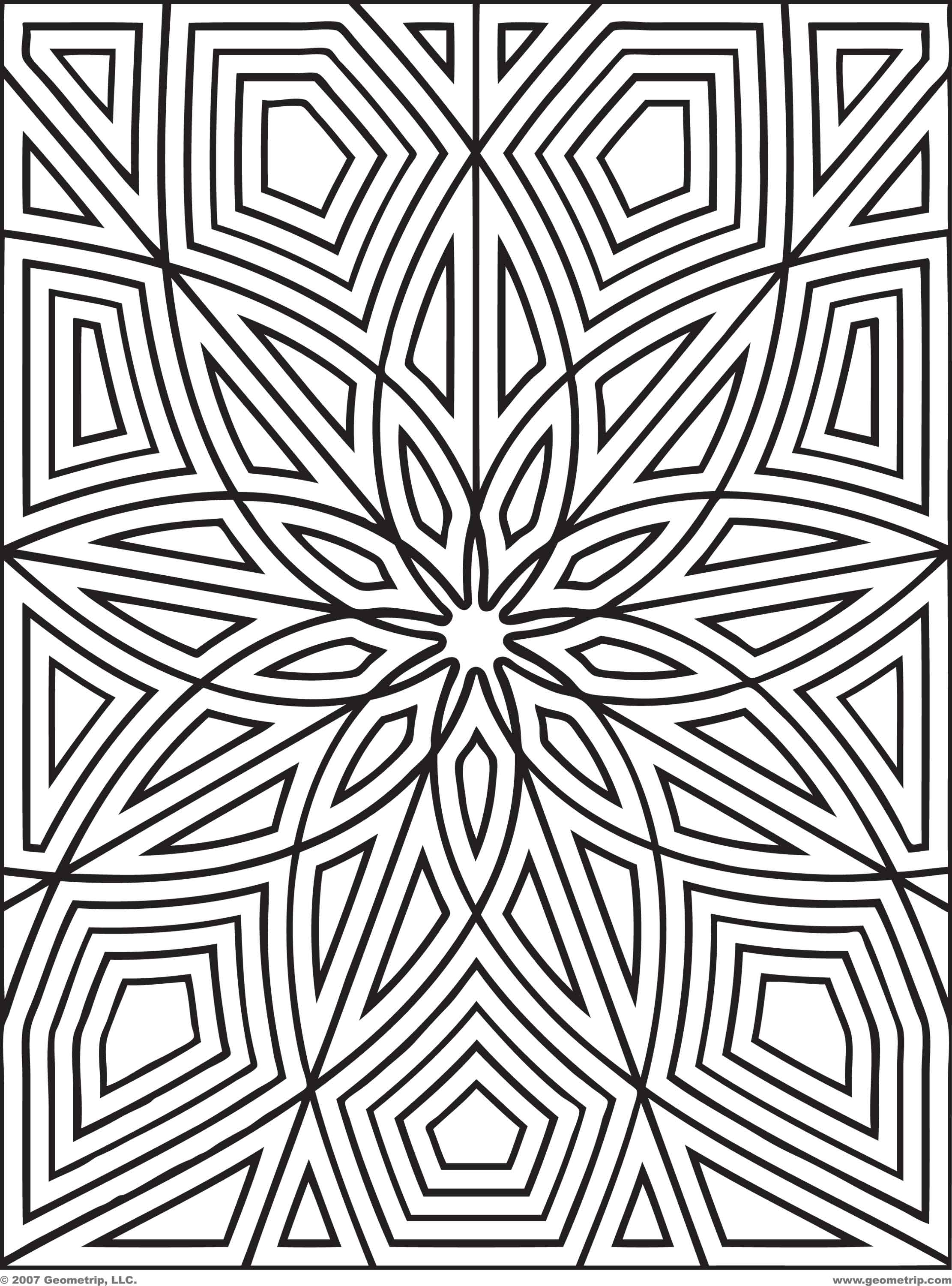 Luxury Geometric Pattern | Coloring Pages For Adults Geometric