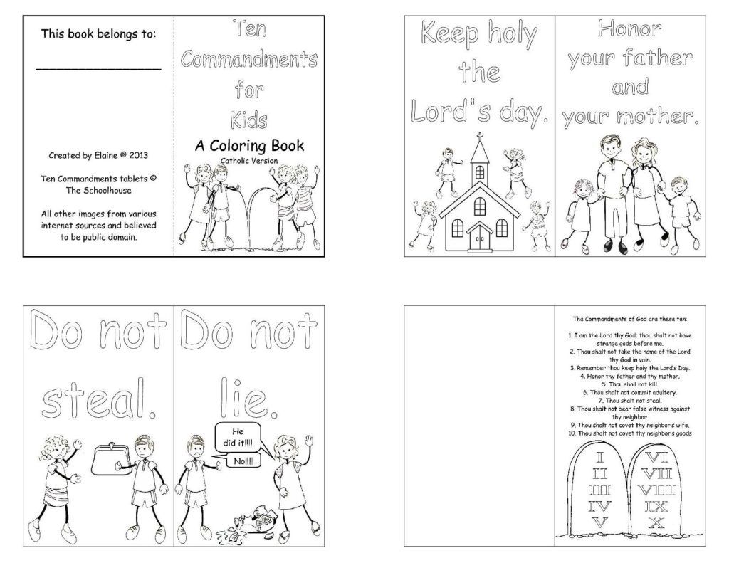 Free Printable 10 Commandments Coloring Sheets