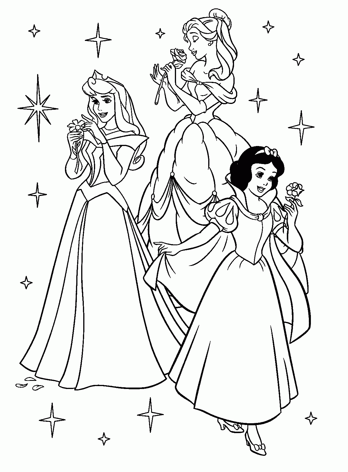 all disney princess coloring pages - Free Large Images