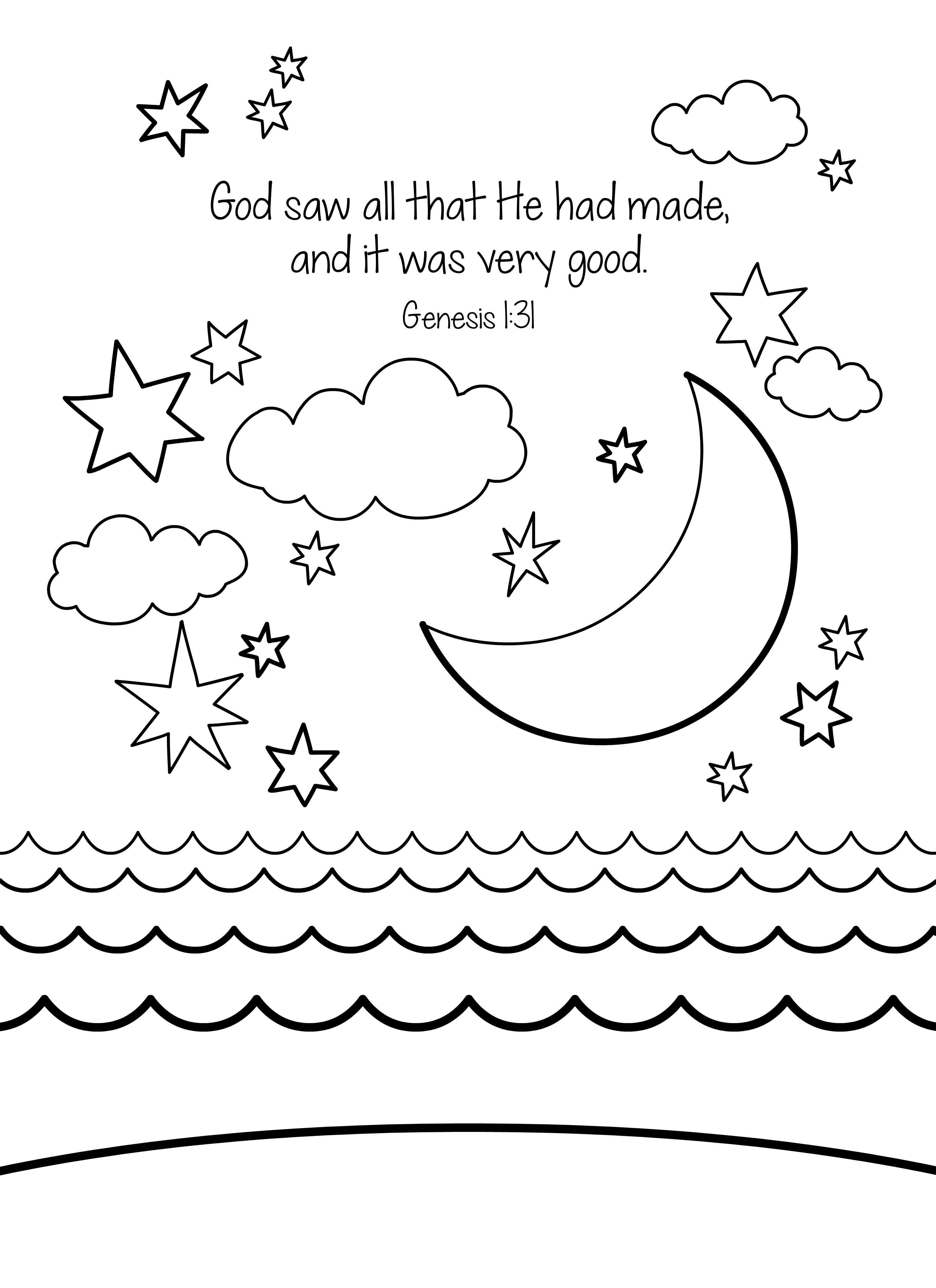 Creation Bible Coloring Pages Clip Art Library