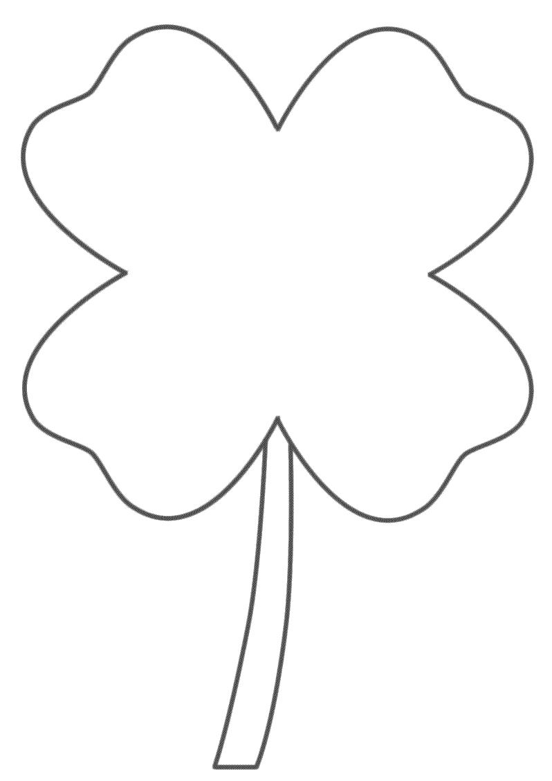 Four Leaf Clover Coloring Pages Clip Art Library
