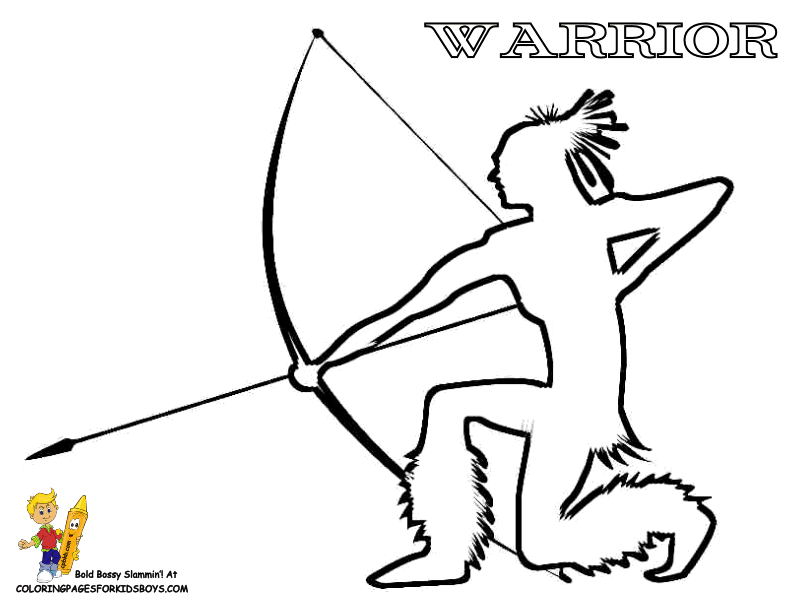 indian warrior coloring pages