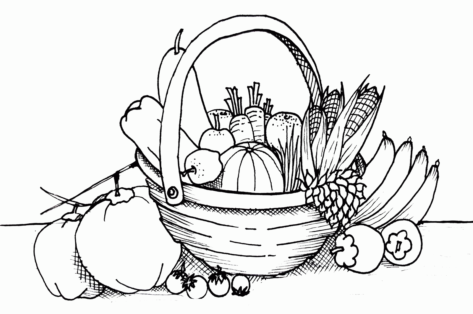 Free Coloring Fruits And Vegetables