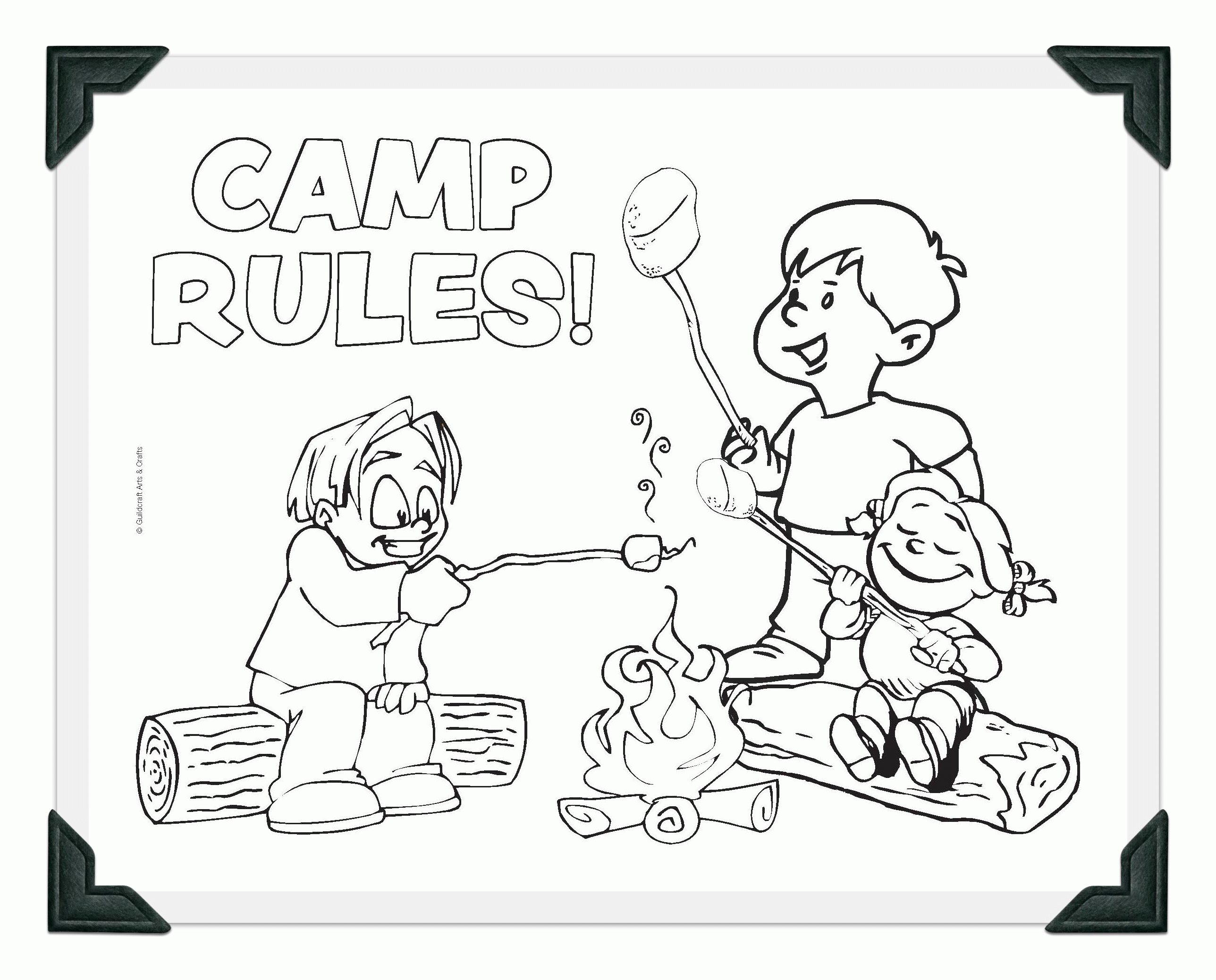 Camping Printable | Coloring Pages for Kids and for Adults