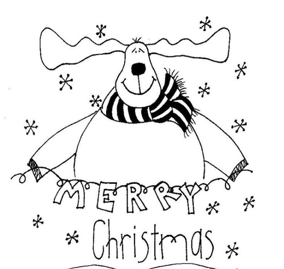 Merry Christmas Coloring Pages Reindeer | Christmas Coloring pages