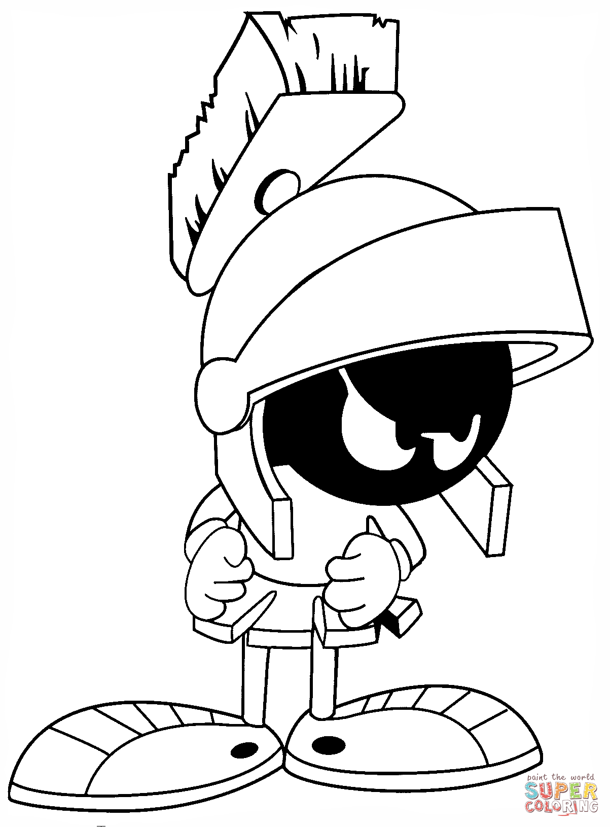 Looney Tunes Marvin the Martian coloring page Free Printable.