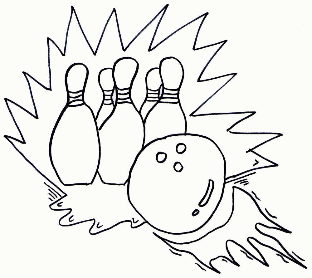 Bowling Coloring Pages for childrens printable for free