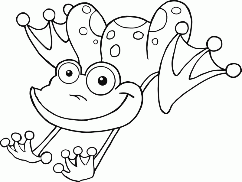 Jumping Frog Coloring Page - Free  Printable Coloring Pages