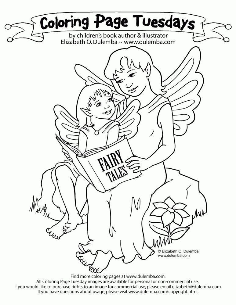  Coloring Page Tuesday - Story Time Fairies