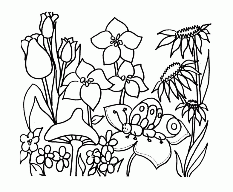garden colouring pages for kids - Clip Art Library