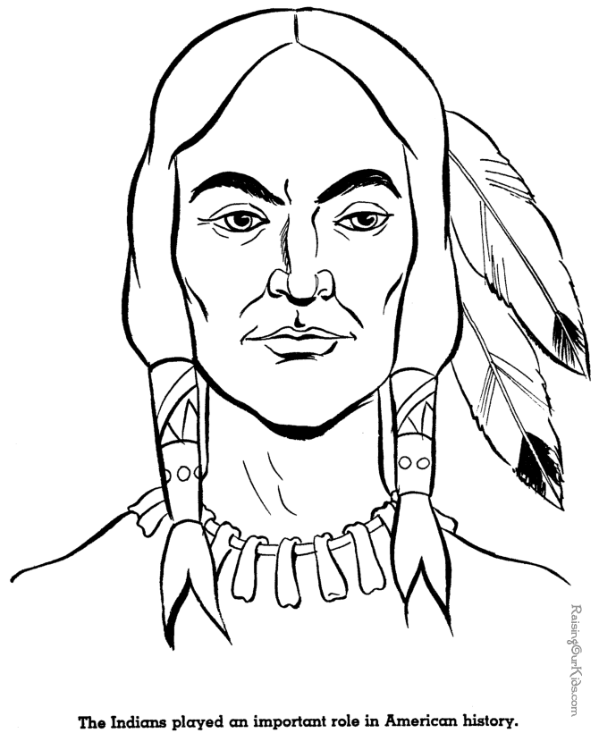 Native American Indian coloring Page