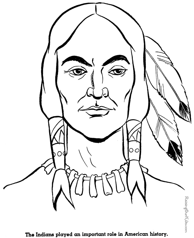 free native american coloring pages