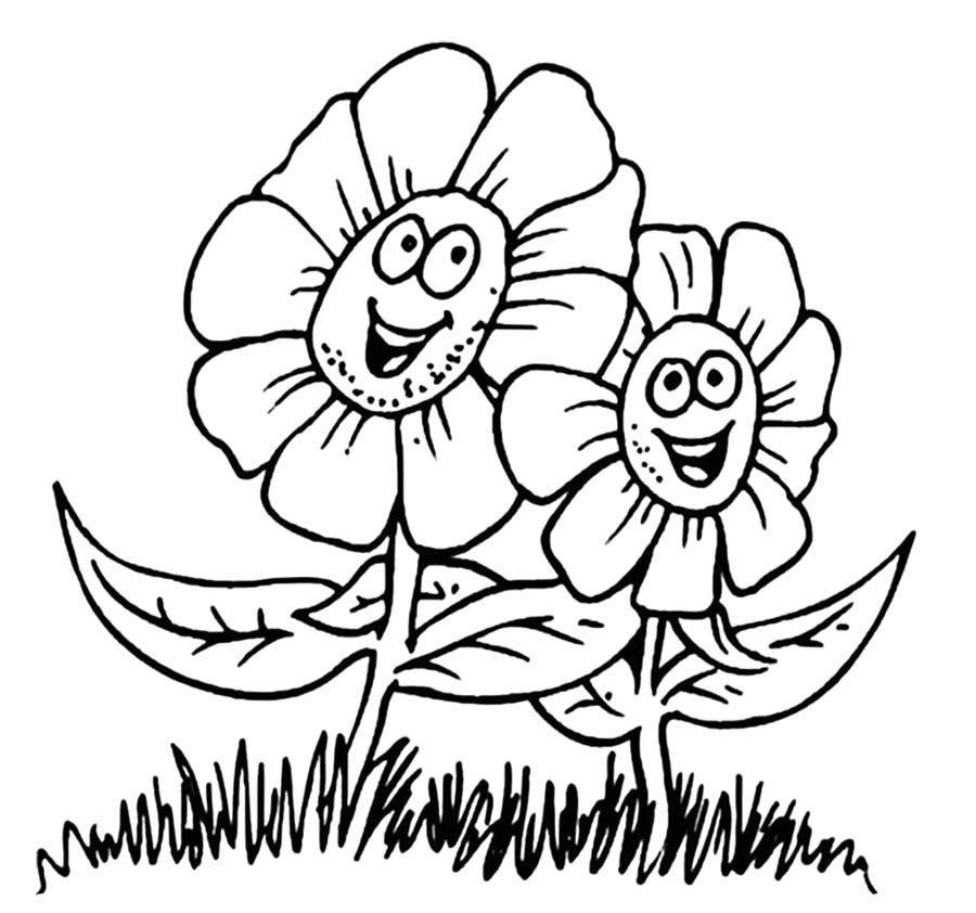 Happy Spring Flower Coloring Sheets For Kids - Spring Flower
