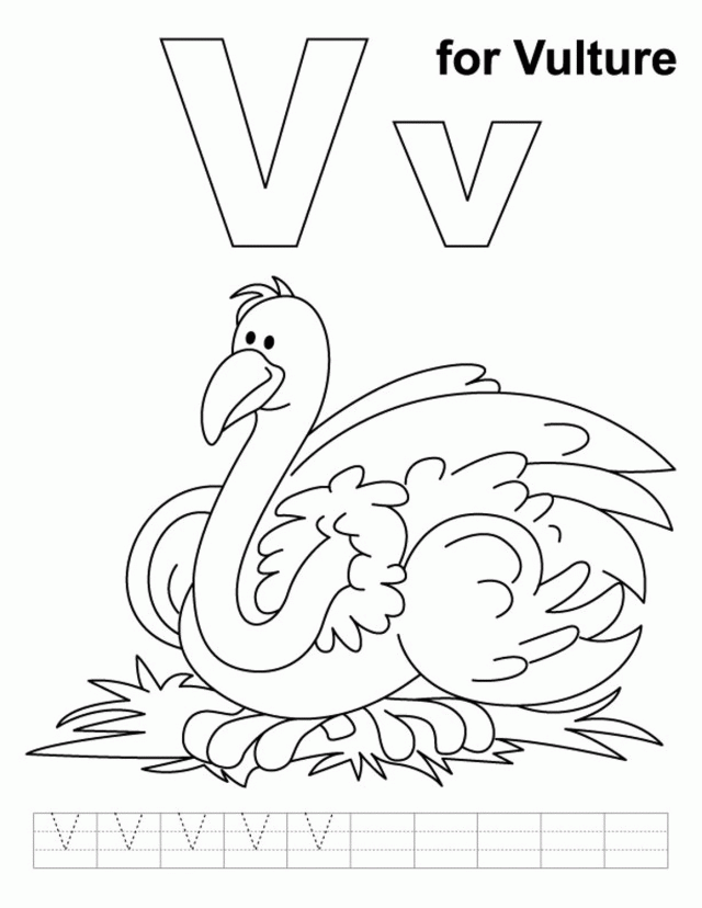 Download V For Vulture Alphabet Coloring Pages Or Print V