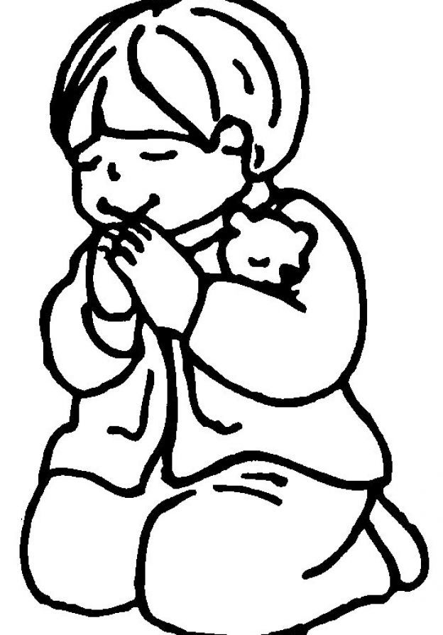 Praying Boy Coloring Page Pictures