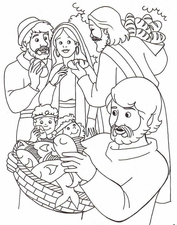 Coloring Pages About Jesus Feeding | Free 