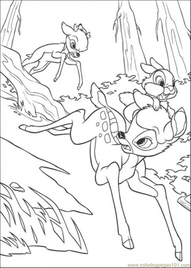 Coloring Pages Faline Bambi And Thumper (Cartoons  Bambi)| free printable