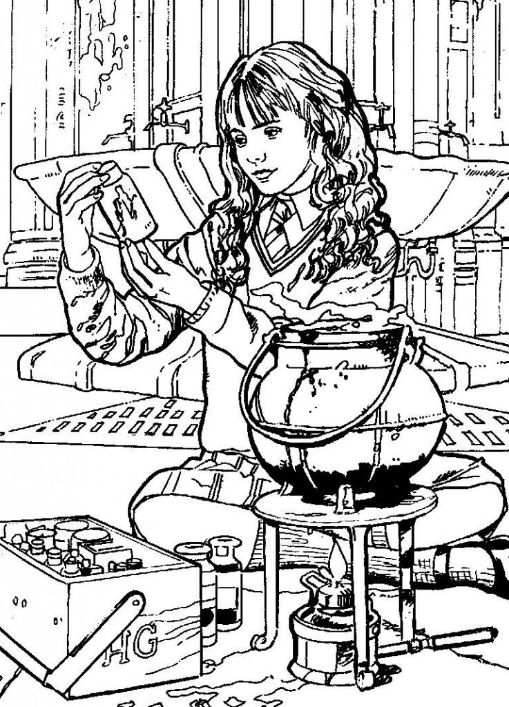 Hermione On Lab Coloring Pages | New Coloring Pages