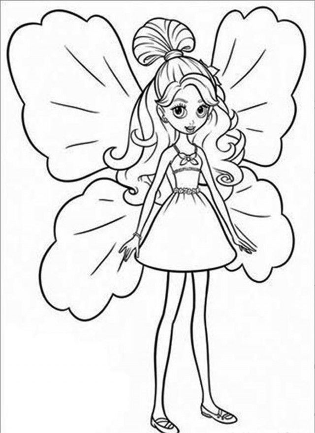 Barbie Thumbelina Girl Coloring Page 