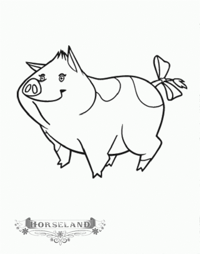 Horseland Cute Pig Coloring Page  Cute Pig