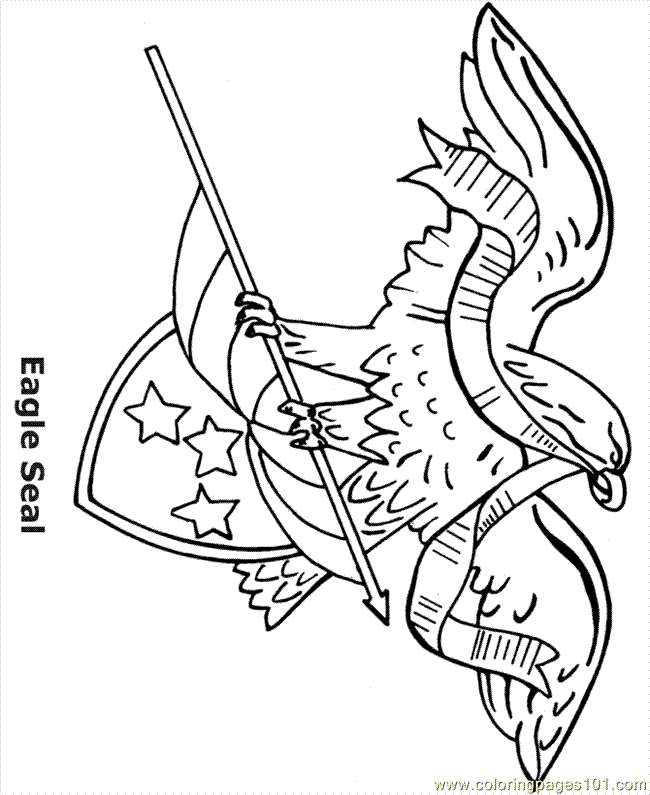 Coloring Pages Eagle Holding Flag (Birds  Eagle) | free printable