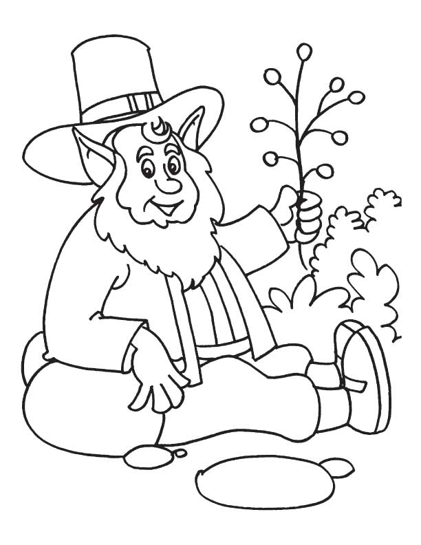 St.patricks man with shamrock coloring pages, Kids Coloring pages