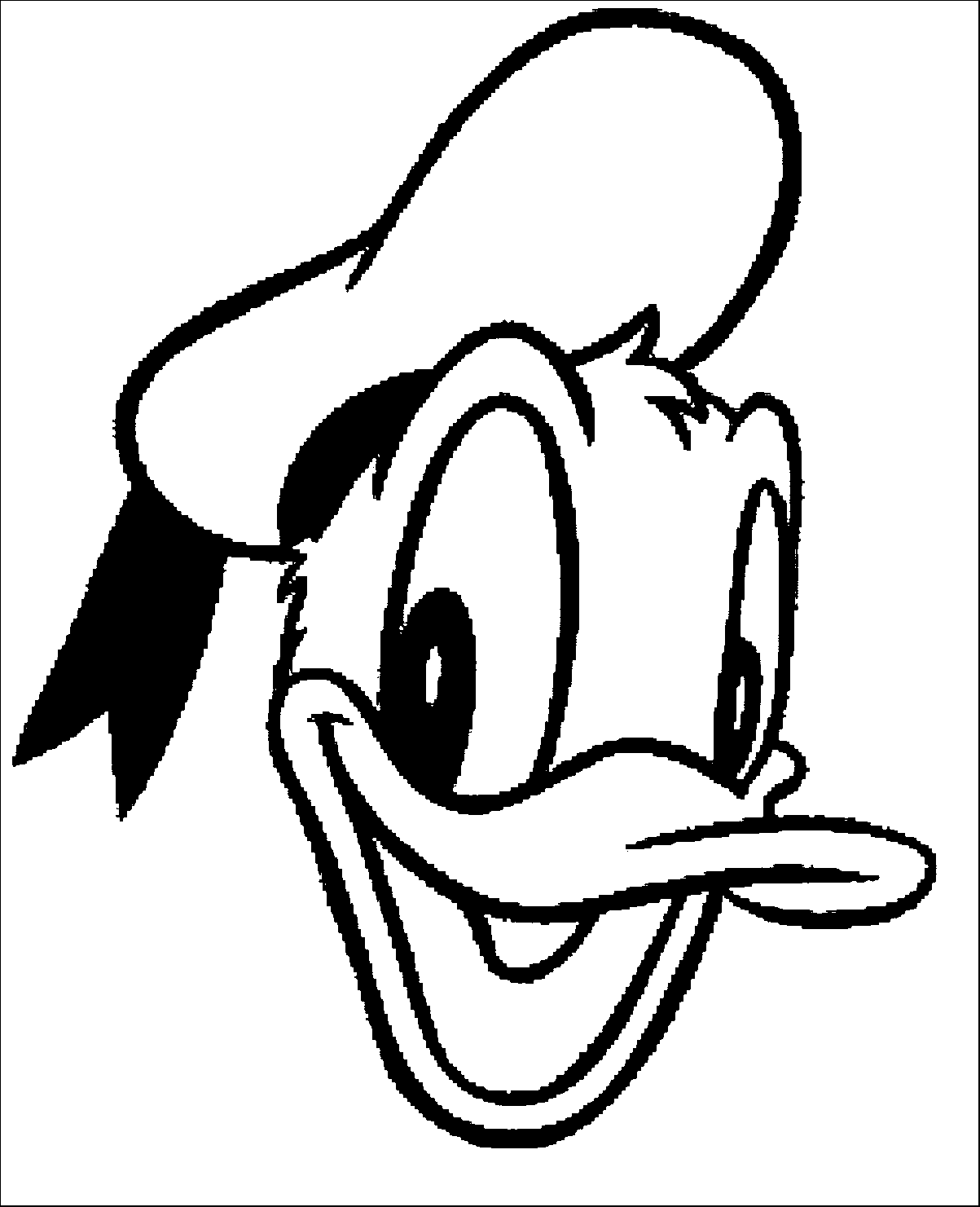 Donald Duck Face Donald Duck Coloring Page
