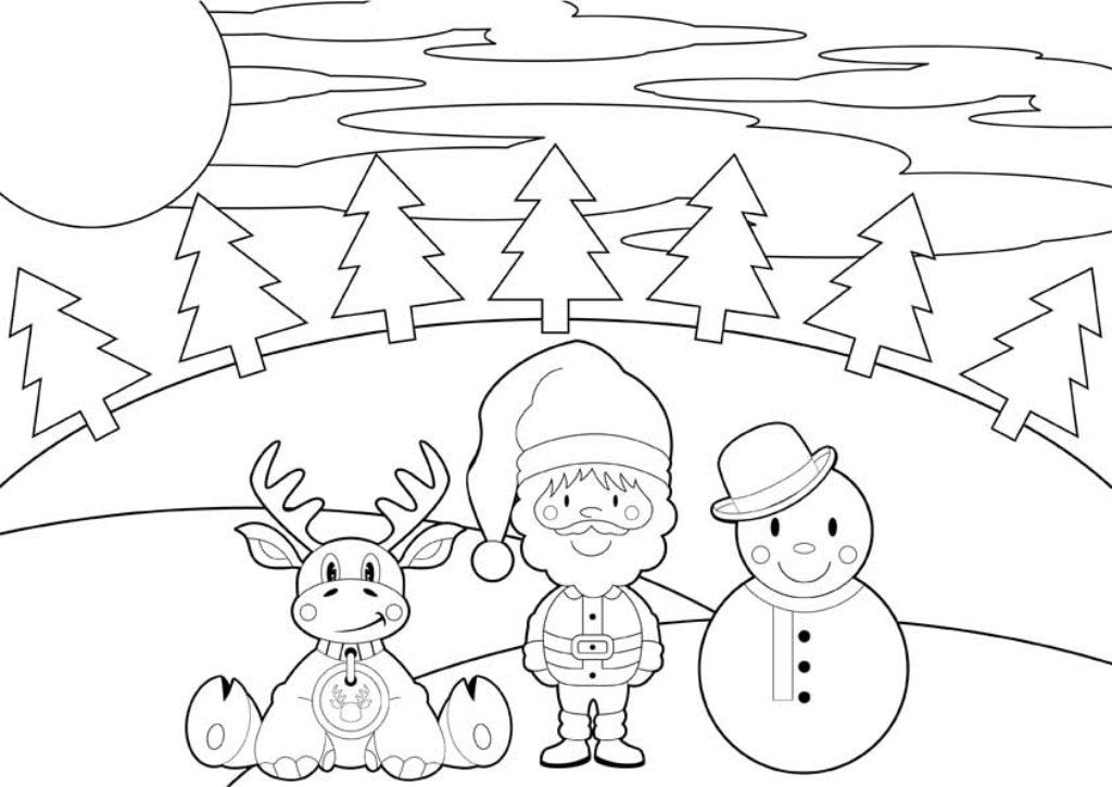 Free Santa And Reindeer Coloring Pages Printable, Download Free Santa