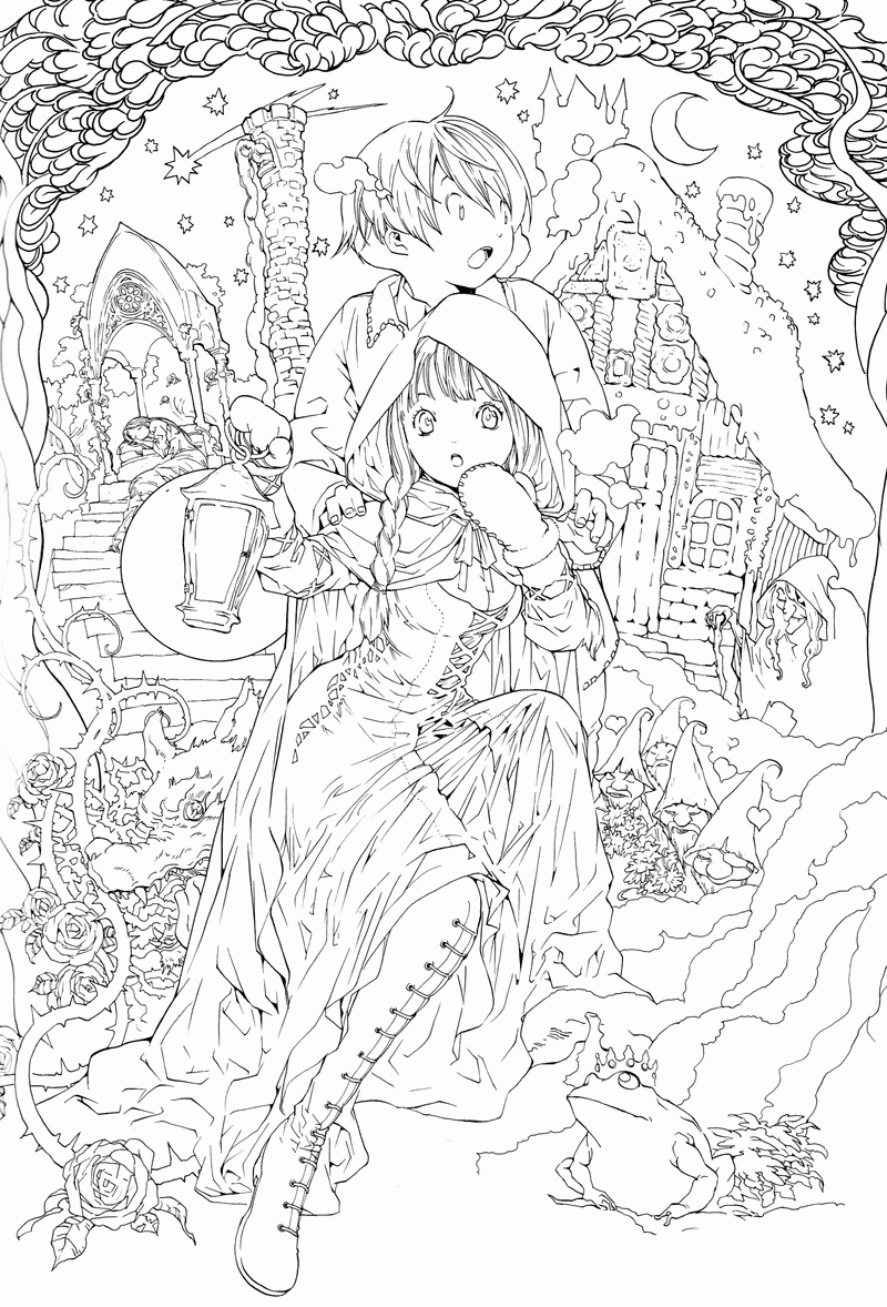 fairy tale coloring pages for adults   Clip Art Library