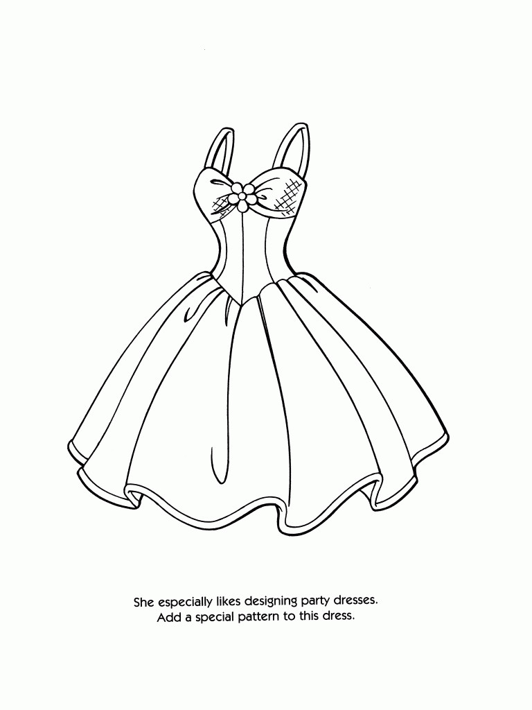Barbie Coloring Pages Dress | Coloring Pages For All Ages
