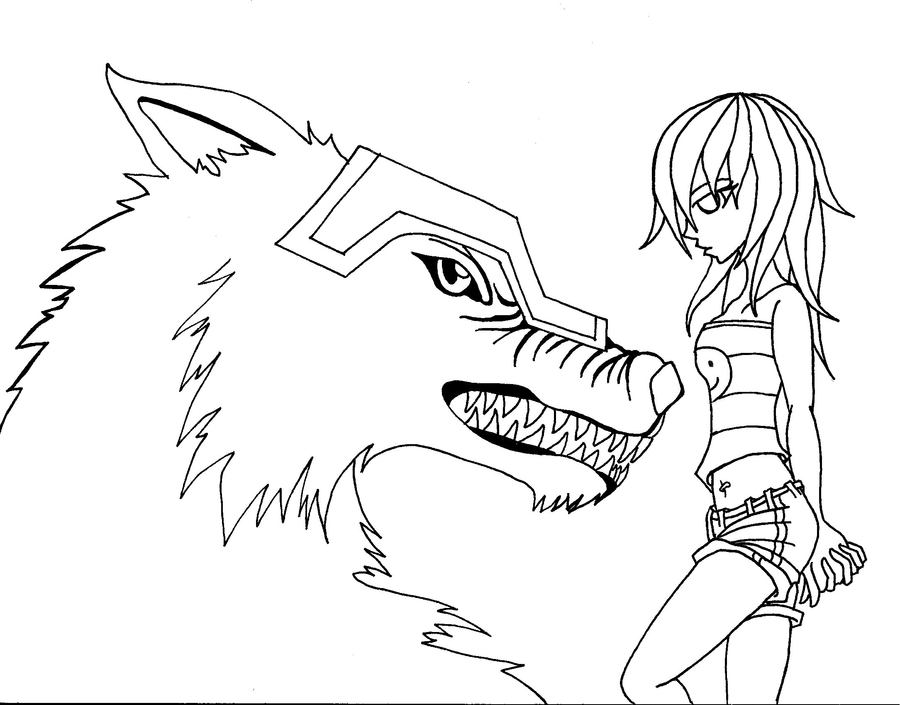 anime wolf with wings drawing