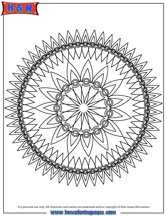 Difficult Mandala Coloring Page 